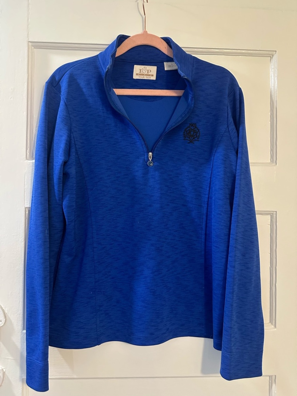 Women’s Athletic Long Sleeve Blue Quarter Zip Size Med